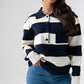 Millie Rugby Top In Navy & Cream
