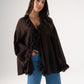 Millie Sheer Ruffle Blouse In Chocolate