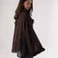 Millie Sheer Ruffle Blouse In Chocolate