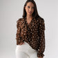 Millie Sheer Polka Dot Top In Coffee