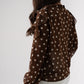 Millie Sheer Polka Dot Top In Coffee