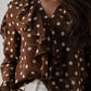 Millie Sheer Polka Dot Top In Coffee