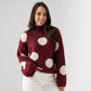 Millie Spotted Jumper In Wine