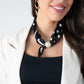 Millie Spotted Neck Scarf With Pearl In Black