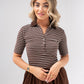 Millie Stripe Contrast Dress In Coffee