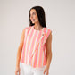 Millie Stripe Waistcoat In Pink Mix