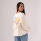 Millie Sun Slogan Sweatshirt In Cream