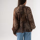 Millie Bow Neck Blouse In Leopard Print