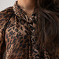 Millie Bow Neck Blouse In Leopard Print