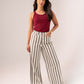 Millie Wide Leg Trousers In Grey Stripe