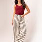 Millie Wide Leg Trousers In Grey Stripe