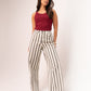 Millie Wide Leg Trousers In Grey Stripe