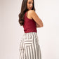 Millie Wide Leg Trousers In Grey Stripe
