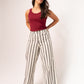 Millie Wide Leg Trousers In Grey Stripe