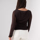 Millie Sheer Sleeve Polka Dot Top In Coffee