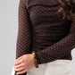 Millie Sheer Sleeve Polka Dot Top In Coffee
