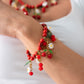 Olive Cherry Charm Bracelet In Red