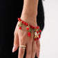 Olive Cherry Charm Bracelet In Red