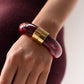 Olive Chunky Bangle In Red