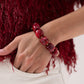 Olive Chunky Beaded Bracelet In Burgundy