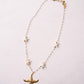 Olive Chunky Pearl Charm Necklace In Gold