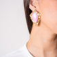 Olive Diamond Shape Pearl Earring In Pink