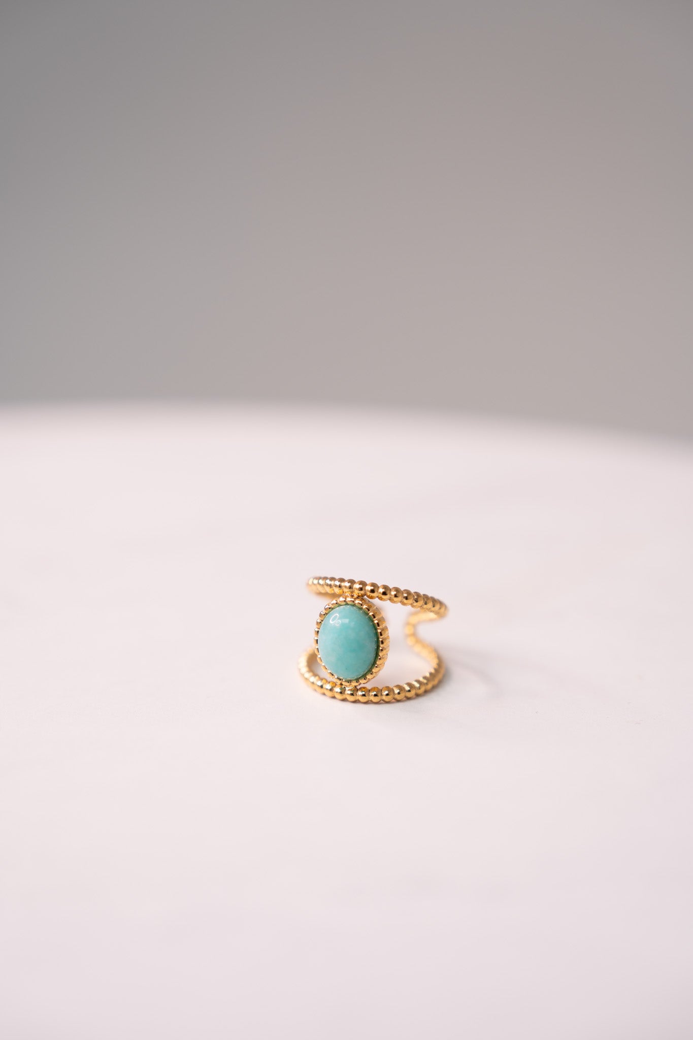 Olive Double Layer Ring In Turquoise