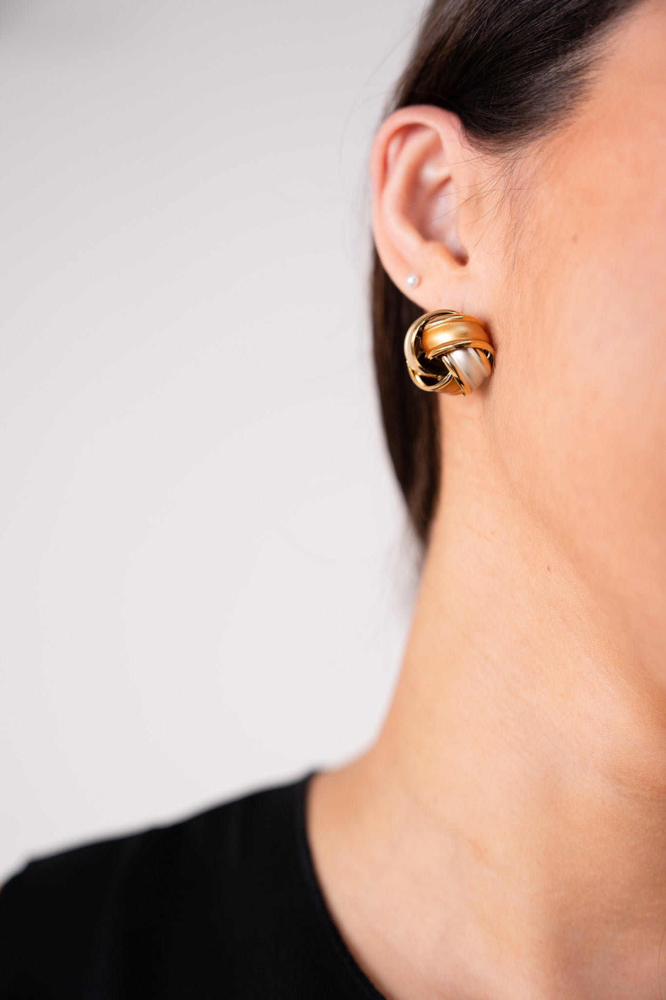 Olive Knot Earrings In Neutral