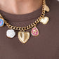 Olive Linked Charm Necklace In Gold