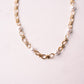 Olive Linked Necklace With Pearls In Gold