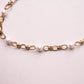Olive Linked Necklace With Pearls In Gold