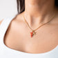 Olive Lobster Pendant Necklace In Gold