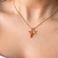 Olive Lobster Pendant Necklace In Gold