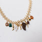 Olive Looped Charm Necklace In Gold
