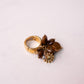 Olive Multi Beaded Ring In Brown
