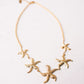 Olive Multi Starfish Necklace In Gold