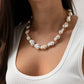 Olive Pearl Necklace In White