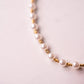 Olive Pearl Beaded Necklace In Gold