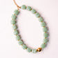 Olive Square Beaded Necklace In Sage