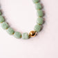 Olive Square Beaded Necklace In Sage