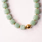 Olive Square Beaded Necklace In Sage