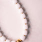Olive Square Beaded Necklace In White