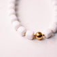 Olive Square Beaded Necklace In White
