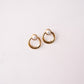 Olive Pearl Detail Circle Earrings In Gold