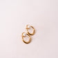 Olive Pearl Detail Circle Earrings In Gold