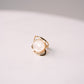 Olive White Stone Twist Ring In Gold