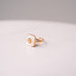 Olive White Square Ring In Gold