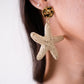 Olive Woven Starfish Earrings In Neutral