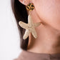 Olive Woven Starfish Earrings In Neutral