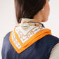 Orla Chain Print Neck Scarf In Orange Mix